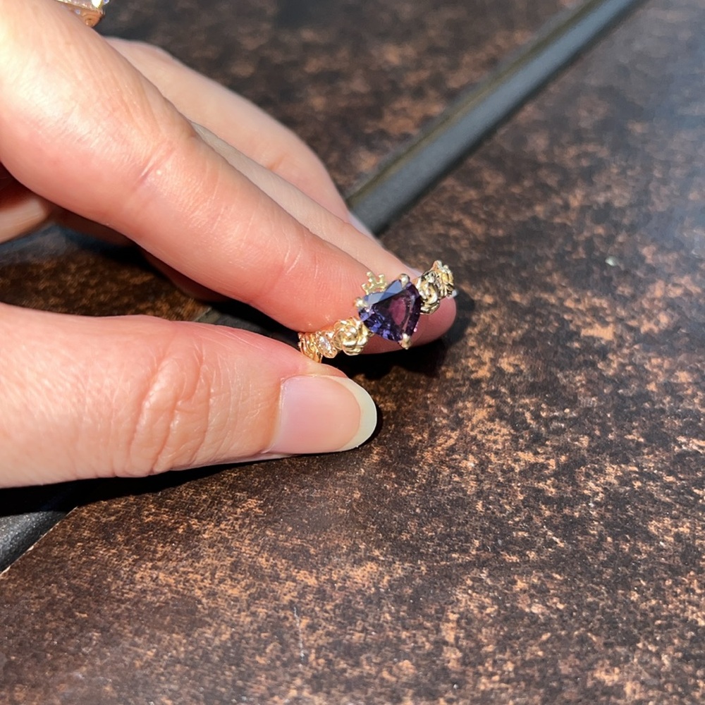Nora Sermez Immaculate Heart natural royal purple sapphire ring